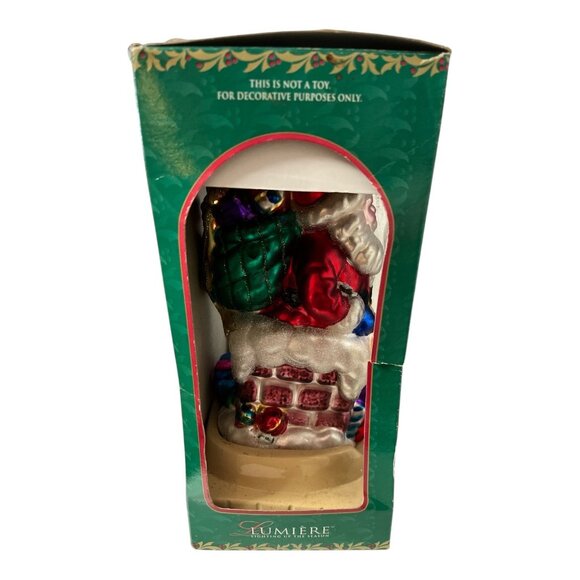 1999 Lumière Glass Santa Centerpiece Ornament The Brass Key Hand Painted Vintage - Picture 4 of 10